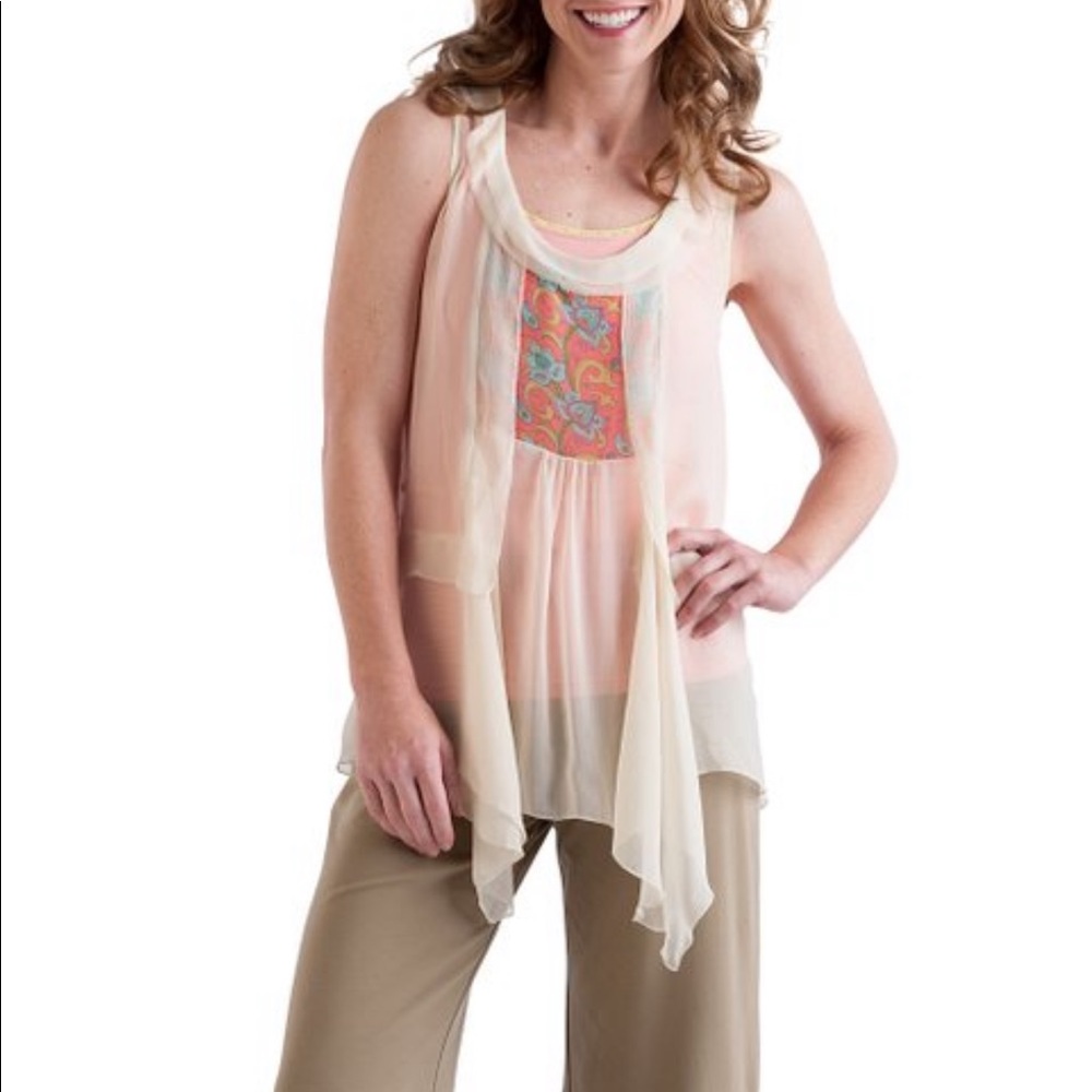 Matilda Jane creamy white palisades boutique boho shirt top size M